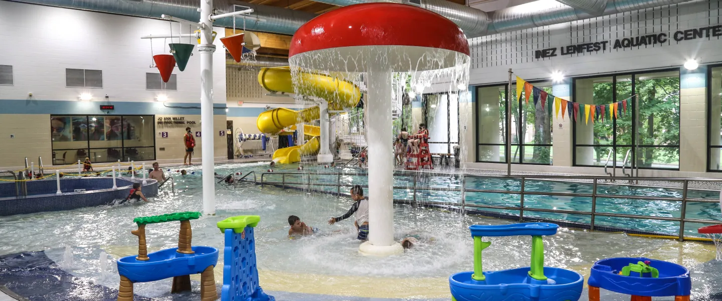 waterpark pool with water elements