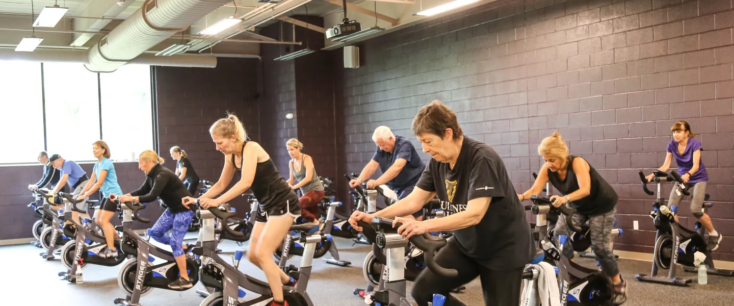group spin class in Doylestown branch