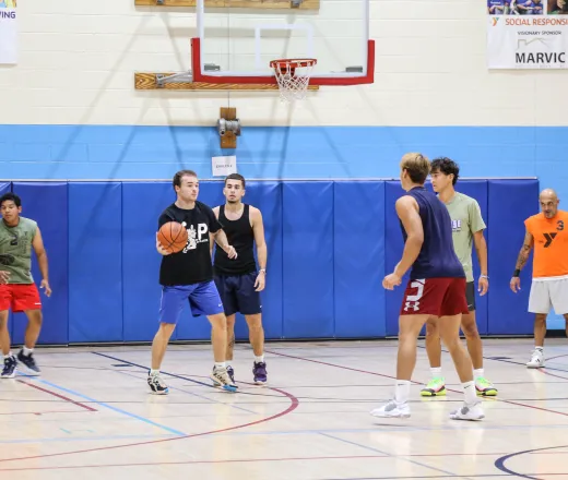 men playing basketball