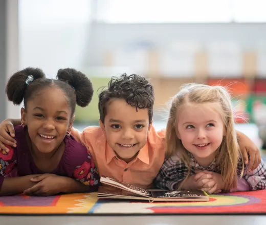 kids reading on floor