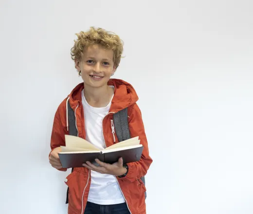 school age child reading
